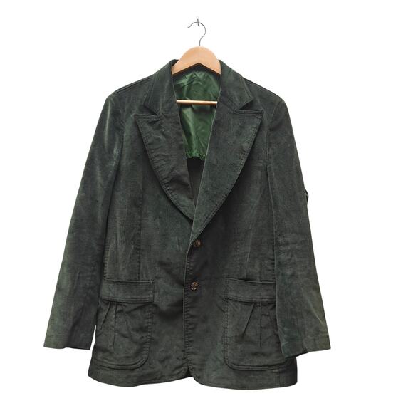 Vintage Lee Forest Green Blazer 42R – Men’s Two-Button Wide-Notch Lapel Jacket - Picture 1 of 5